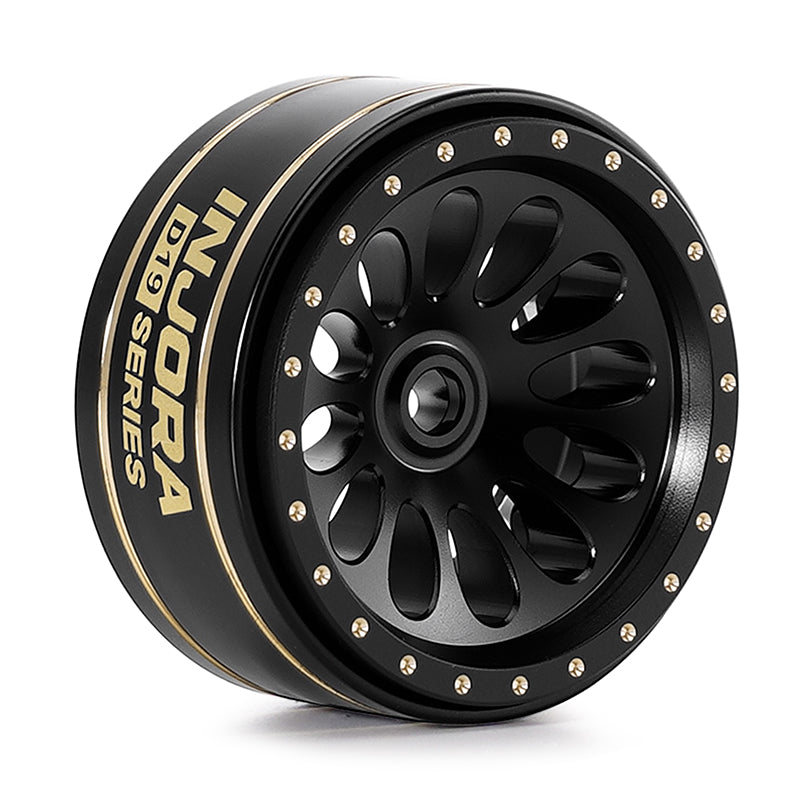W7005BB-19 INJORA INJORA 0.7" D19 Ripple Black Brass Wheels for 1/30 SCX30 (W7005)
