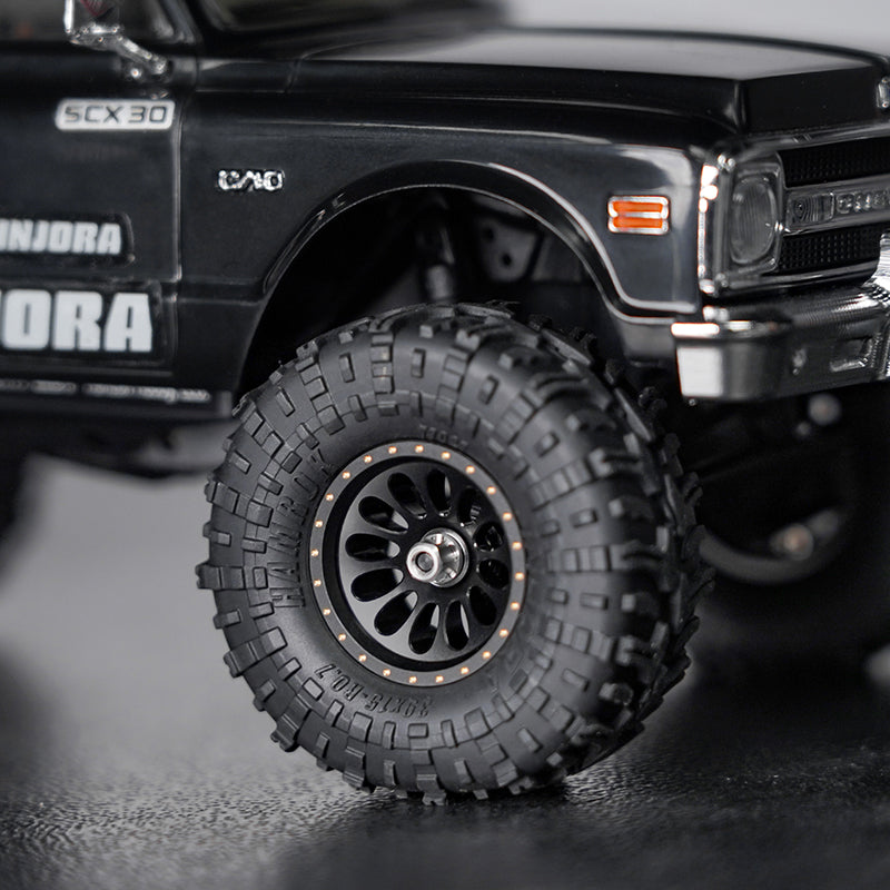 W7005BB-19 INJORA INJORA 0.7" D19 Ripple Black Brass Wheels for 1/30 SCX30 (W7005)