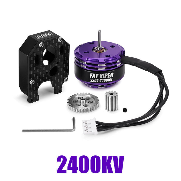 INM18-2400KV INJORA Fat Viper 2204 Brushless Outrunner Motor with Mount for 1/24 SCX24
