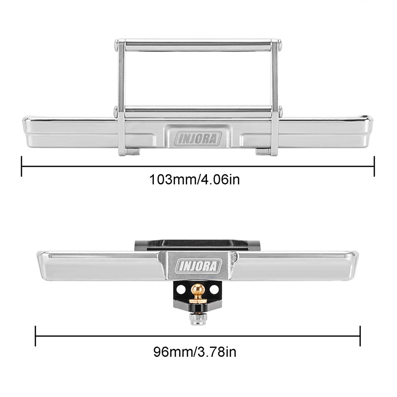 INJORA CNC Aluminum Front & Rear Bumper For 1/18 TRX4M High Trail K10
