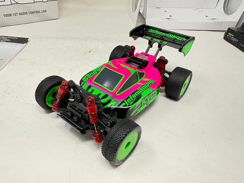 Used Kyosho MINI-Z Buggy Ready set INFERNO MP9 TKI Pink / Green