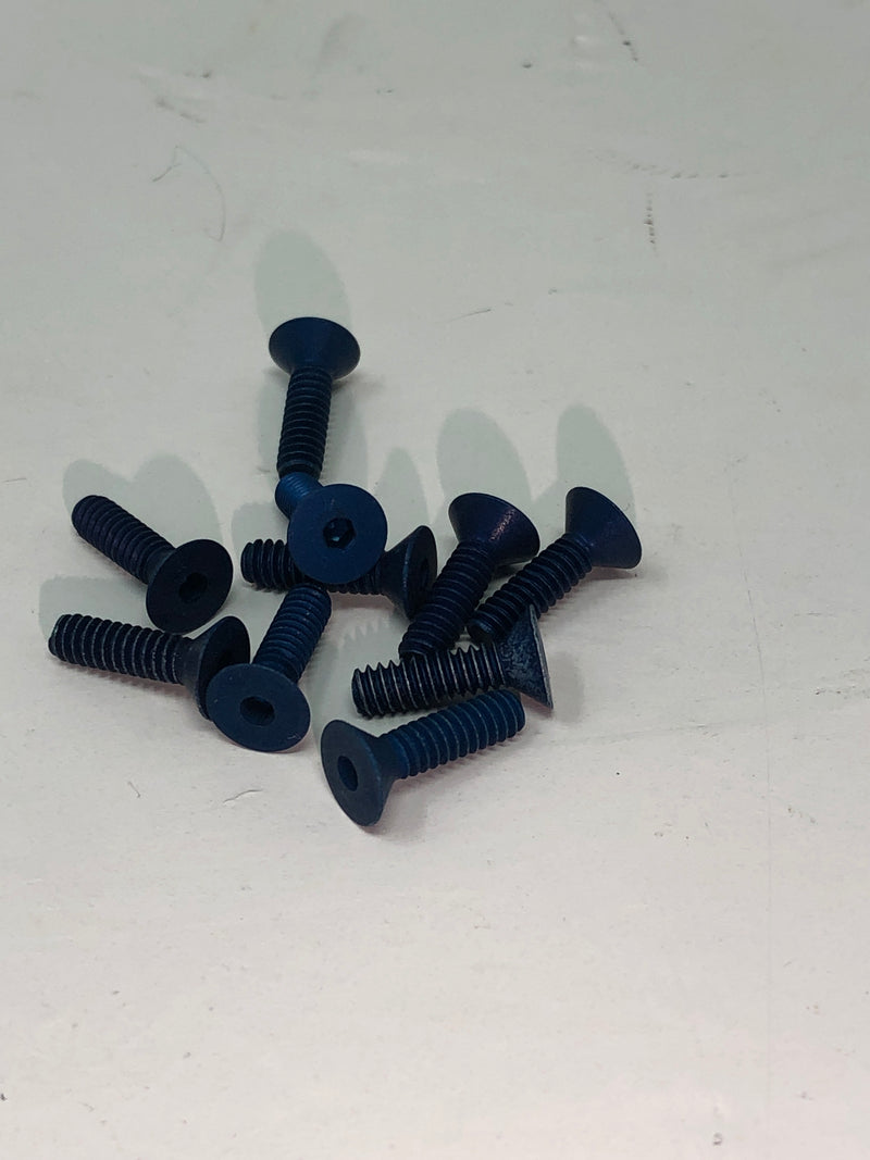 4-40 Aluminum Flat Head Screws 10pcs Blue