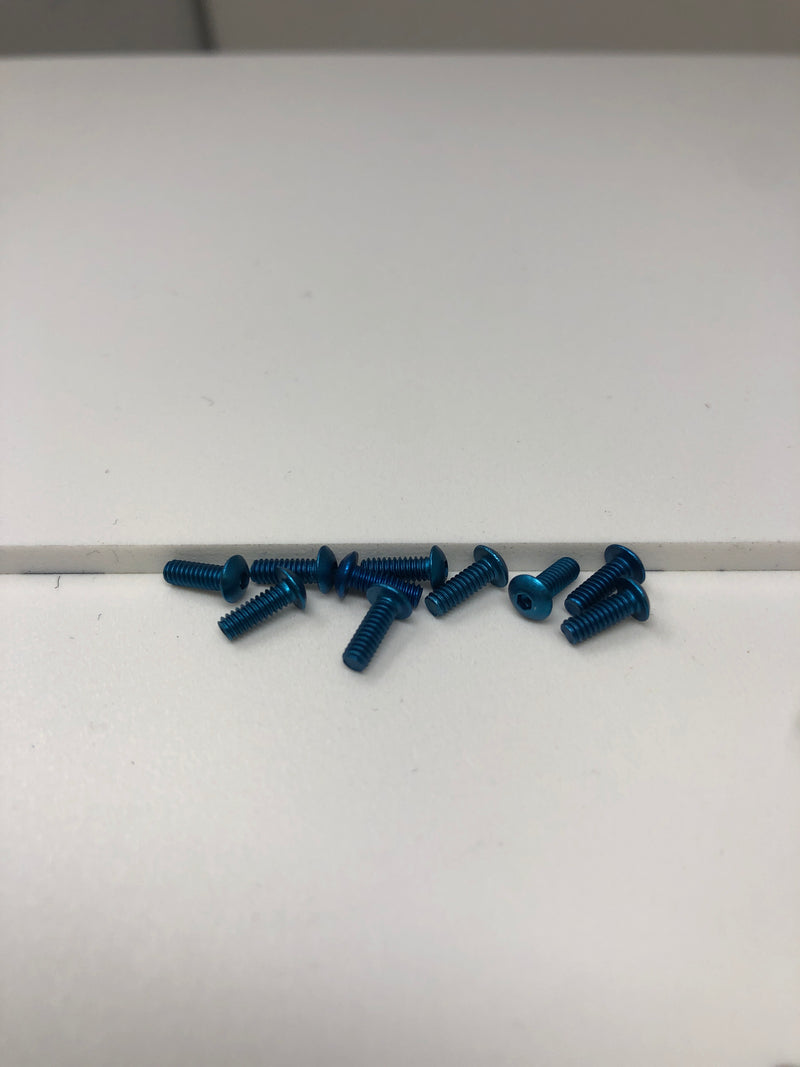 2-56 Aluminum Button Head Screws 10pcs Blue