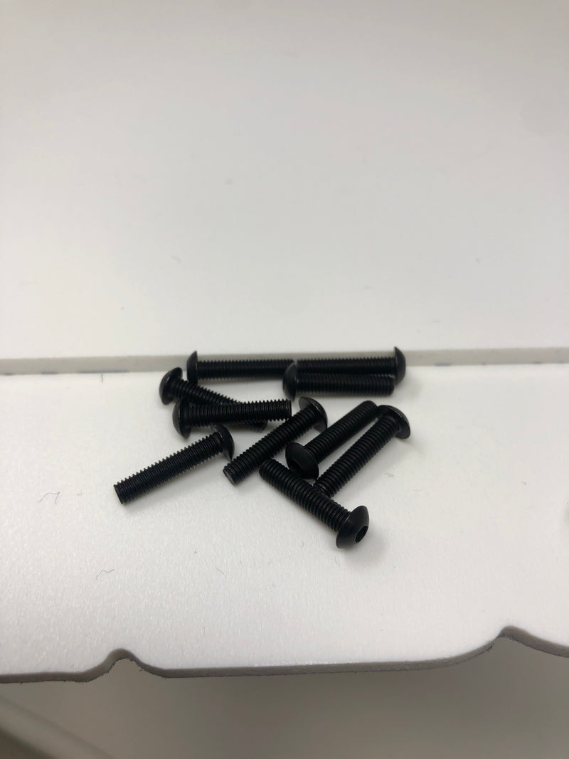 3MM Aluminum Button Head Screws 10pcs Black