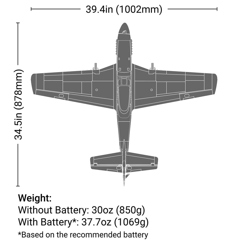 EFL02650 E-flite P-51D Mustang 1.0m BNF Basic