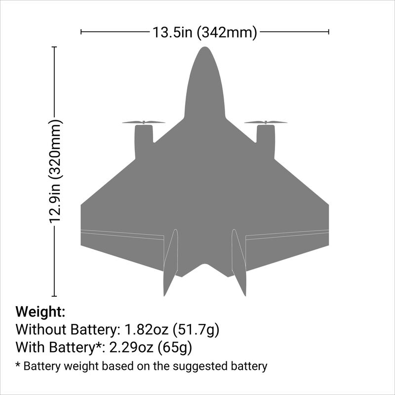 EFLU6450 E-Flite UMX Ultrix BNF Basic with AS3X and SAFE Select, 342mm
