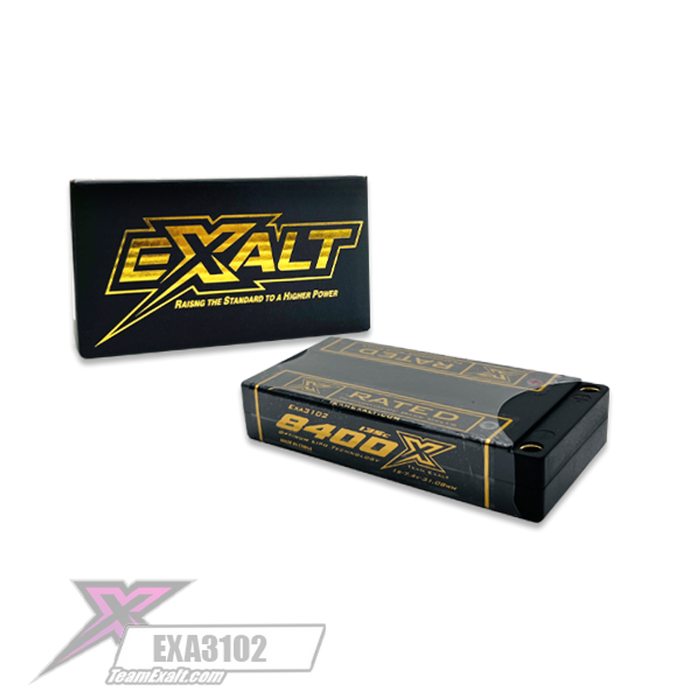 Exalt EXA3102 X-Rated Lipo Battery Series 1S 3.7v 8400mAh w/ 5mm Bullets