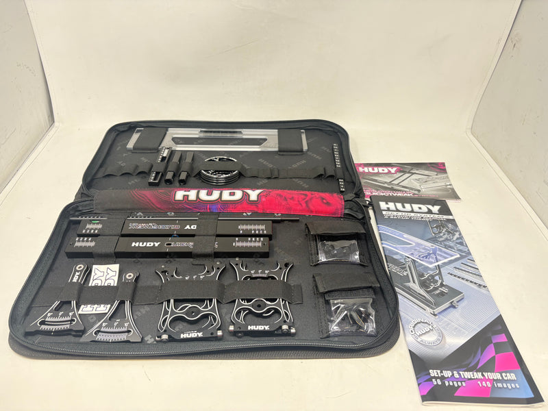 Used Hudy 109351 SET-UP STATION & SET-UP TOOLS + CARRYING BAG FOR 1 / 10 TOURING CARS
