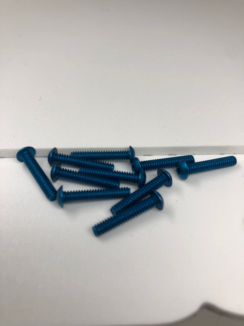 4-40 Aluminum Button Head Screws 10pcs Blue