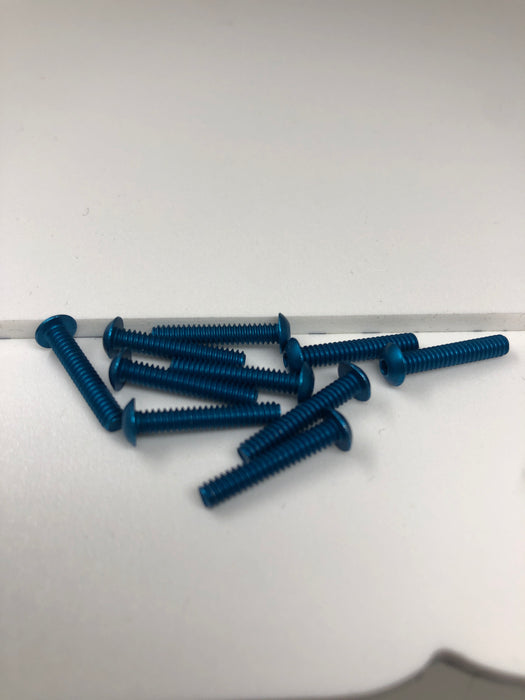 4-40 Aluminum Button Head Screws 10pcs Blue