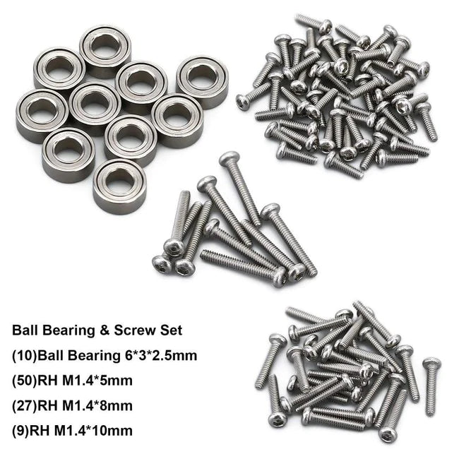 SCX24-09 INJORA Aluminum Alloy Ball Bearings and Screws Set for Axial SCX24
