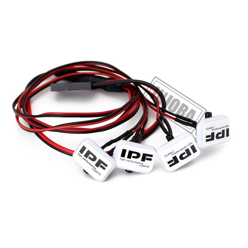 INJORA HELLA IPF Sticker LED Lights Square Round Headlights For Axial SCX24 YQ-L26