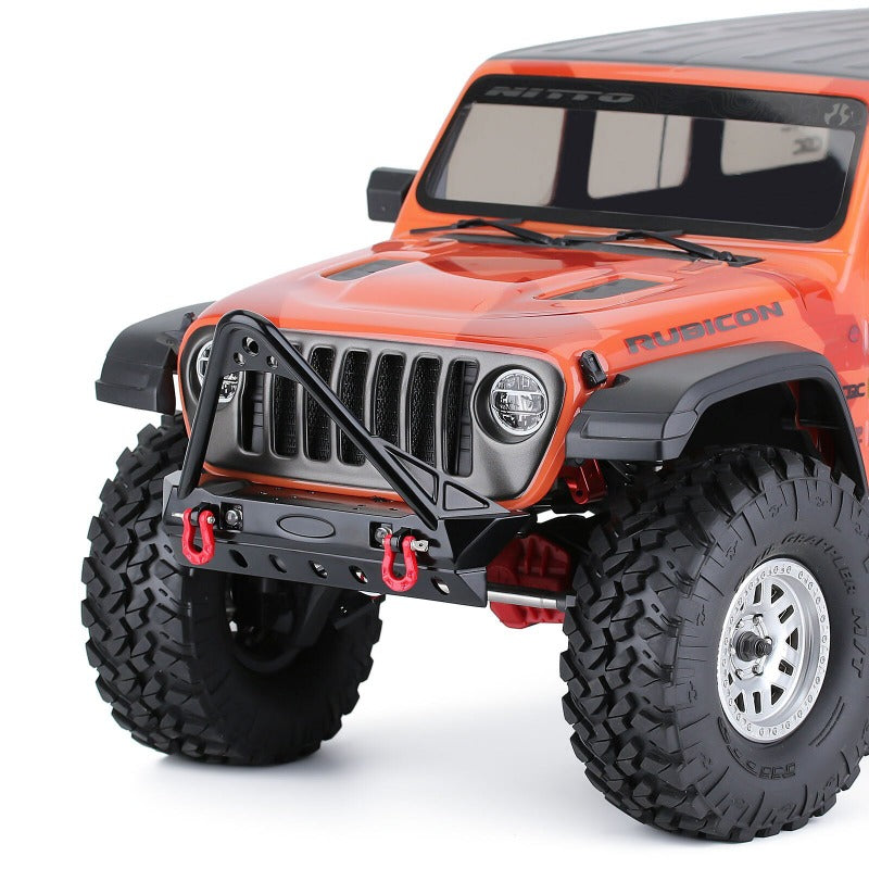 YQB-F35 INJORA Black Metal Front Bumper With Lights For 1/10th Scale RC Crawler