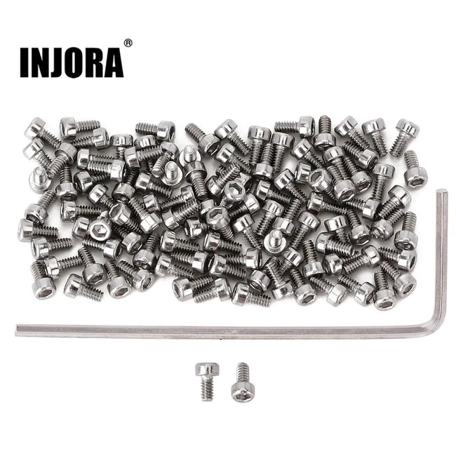 YQ-WH-15 INJORA 100Pcs M1.4*3mm Hex Socket Screws For INJORA 1.0" Wheel Rims