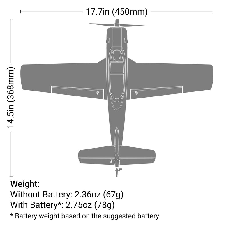 HBZ-1228 HobbyZone T-28 Trojan 450mm RTF with SAFE (2 Flight Batteries Included)