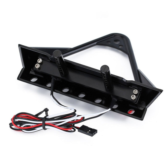INJORA Black Metal Front Bumper With Lights For 1/10th Scale RC Crawler YQB-F35