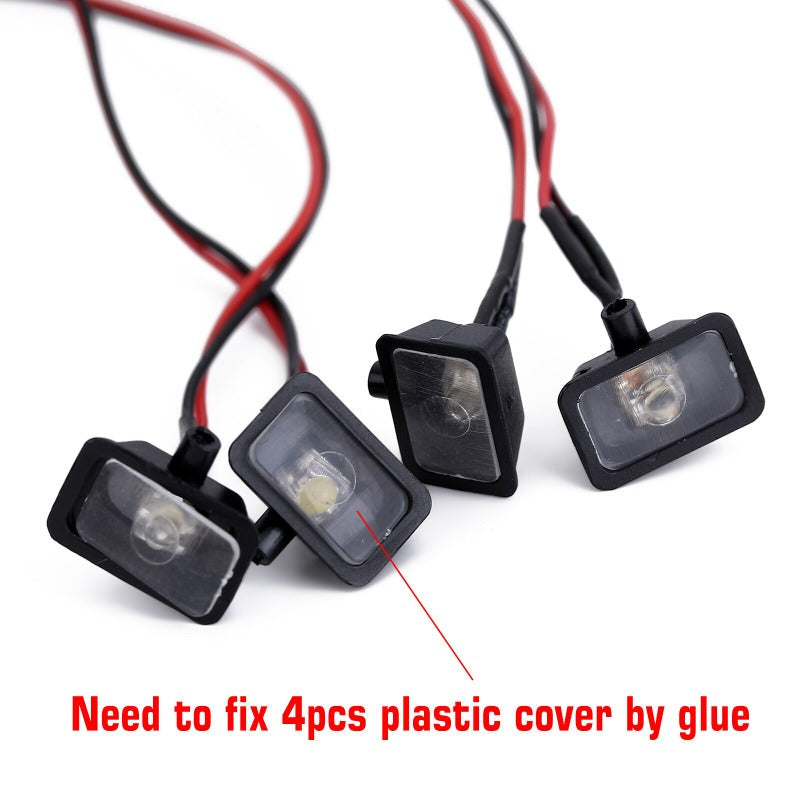 INJORA HELLA IPF Sticker LED Lights Square Round Headlights For Axial SCX24 YQ-L26