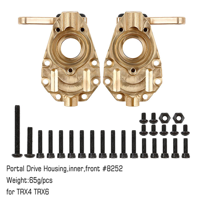 TRX4-8252A INJORA 2Pcs Brass Inner Front Portal Drive Housings #8252 for TRX-4 TRX-6