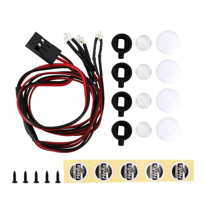 YQ-L25 INJORA HELLA IPF Sticker LED Lights Square Round Headlights for Axial SCX24
