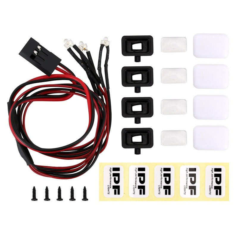 INJORA HELLA IPF Sticker LED Lights Square Round Headlights For Axial SCX24 YQ-L26