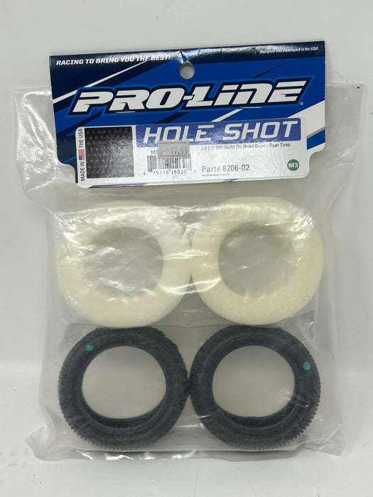 8206-02 | Pro-line Hole Shot 2.2" M3 (Soft) Off-Road Buggy Rear Tires (2) (with open cell foam)