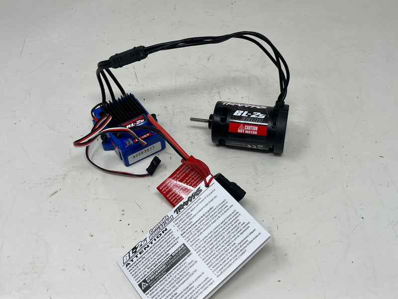 Used Traxxas BL-2s Waterproof Brushless ESC 3383 & 3384 3300kv Motor removed from brand new Stampede