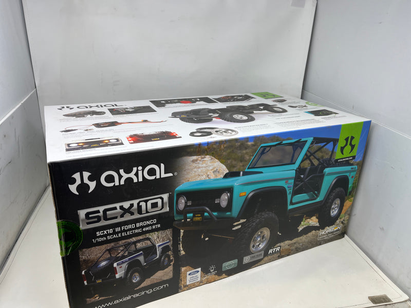 AXI03014 Axial 1/10 SCX10 III Early Ford Bronco 4X4 RTR TEAL New Sealed in Box