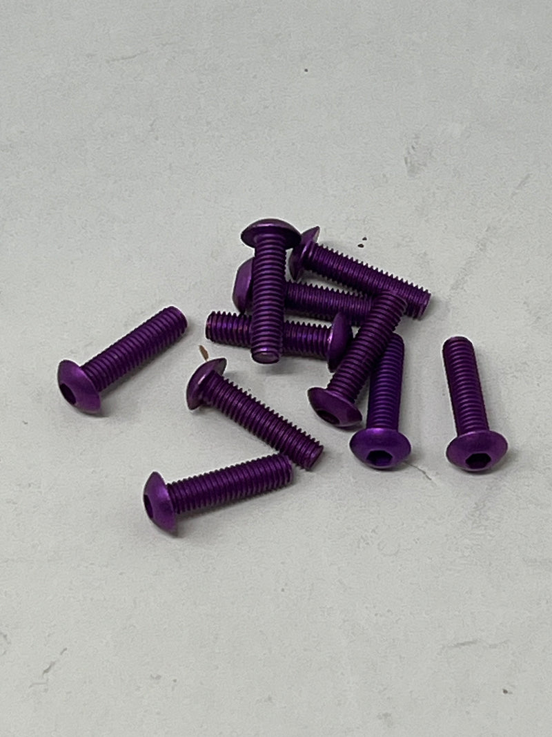 3MM Aluminum Button Head Screws 10pcs PURPLE