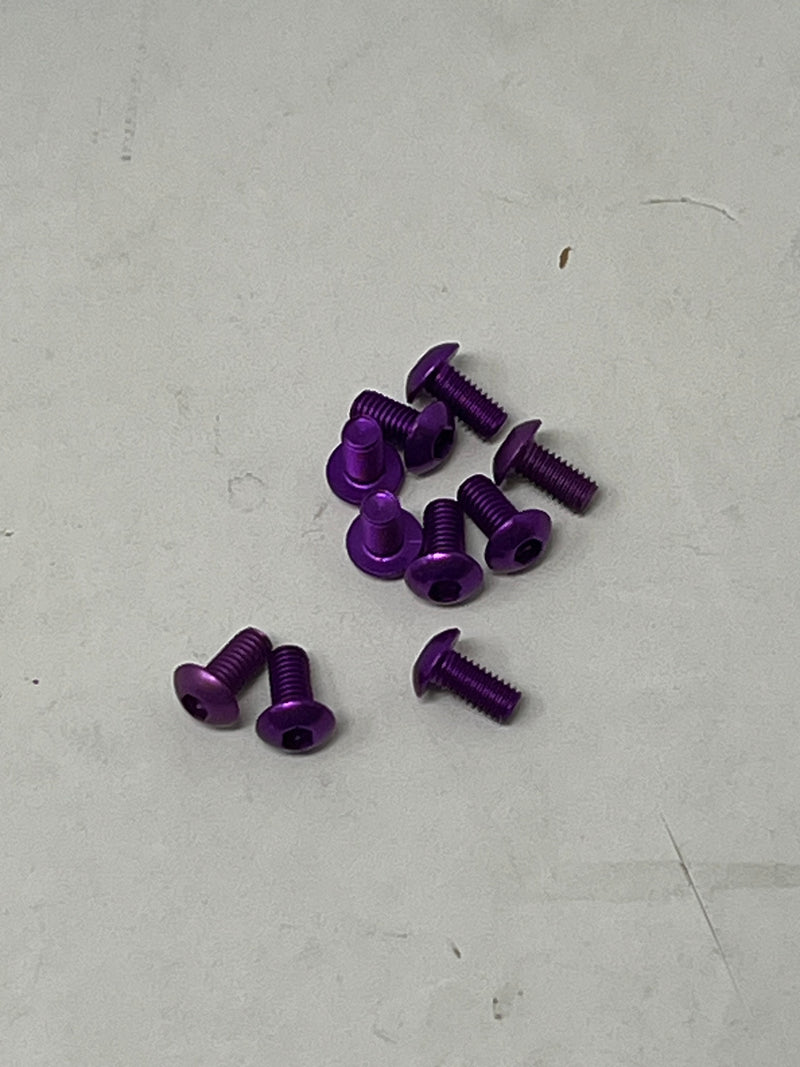 3MM Aluminum Button Head Screws 10pcs PURPLE