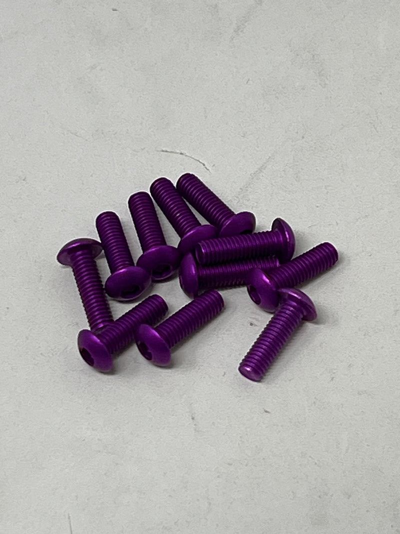 3MM Aluminum Button Head Screws 10pcs PURPLE