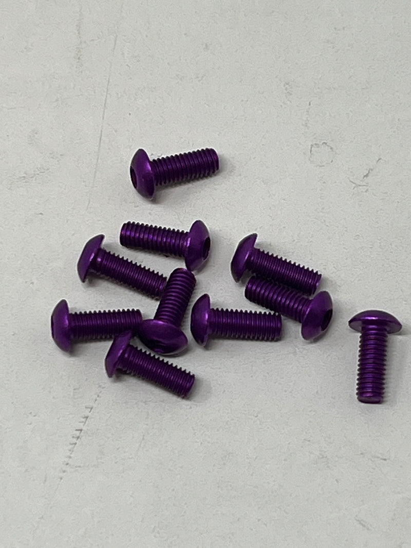 3MM Aluminum Button Head Screws 10pcs PURPLE