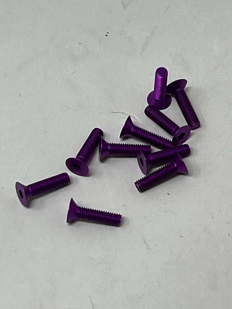 3MM Aluminum Flat Head Screws 10pcs PURPLE