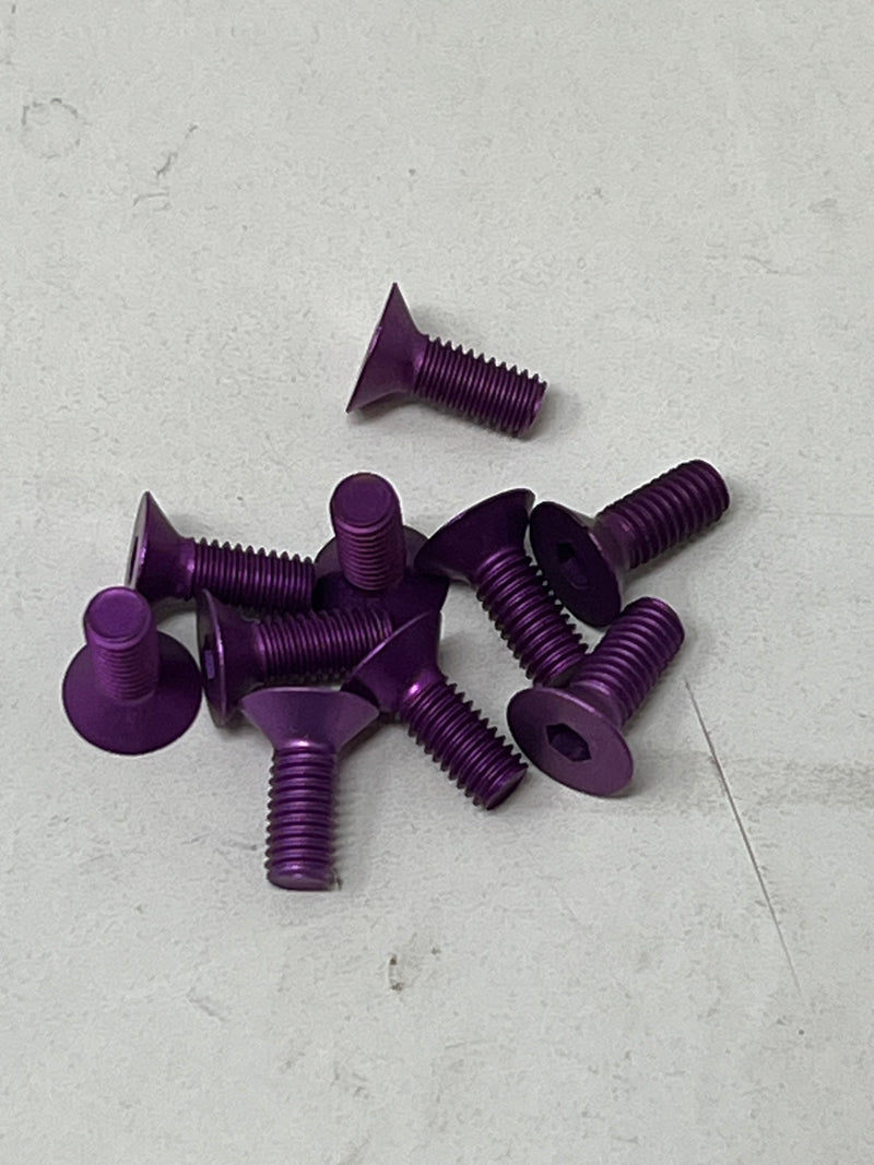 3MM Aluminum Flat Head Screws 10pcs PURPLE