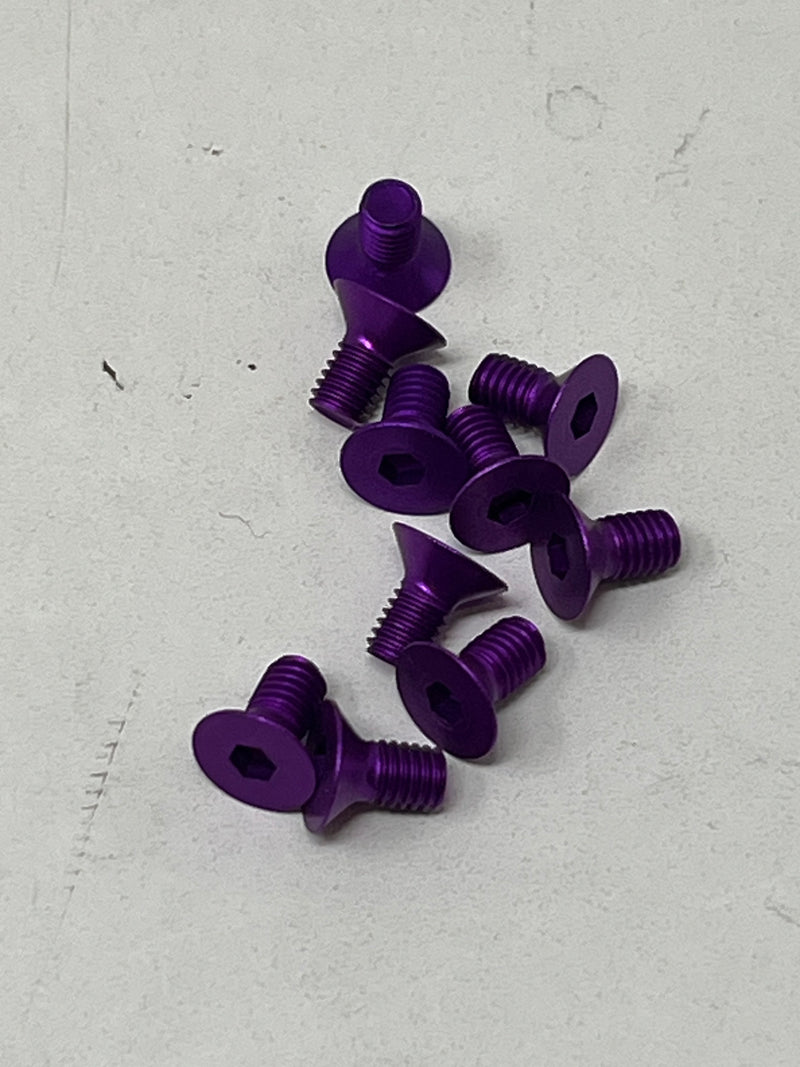 3MM Aluminum Flat Head Screws 10pcs PURPLE
