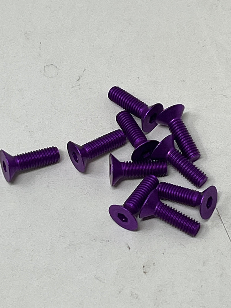 3MM Aluminum Flat Head Screws 10pcs PURPLE
