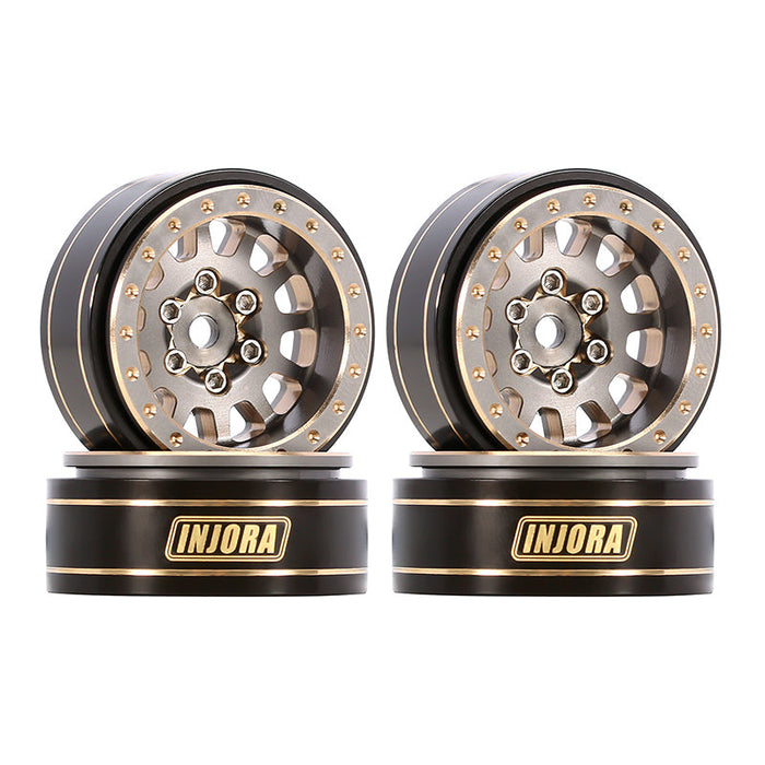 YQT-1101GL INJORA 1.0 Plus 12-Spoke Brass Beadlock Wheels 42g/pcs offset -3.75mm for 1/18 1/24 RC Crawler (4)