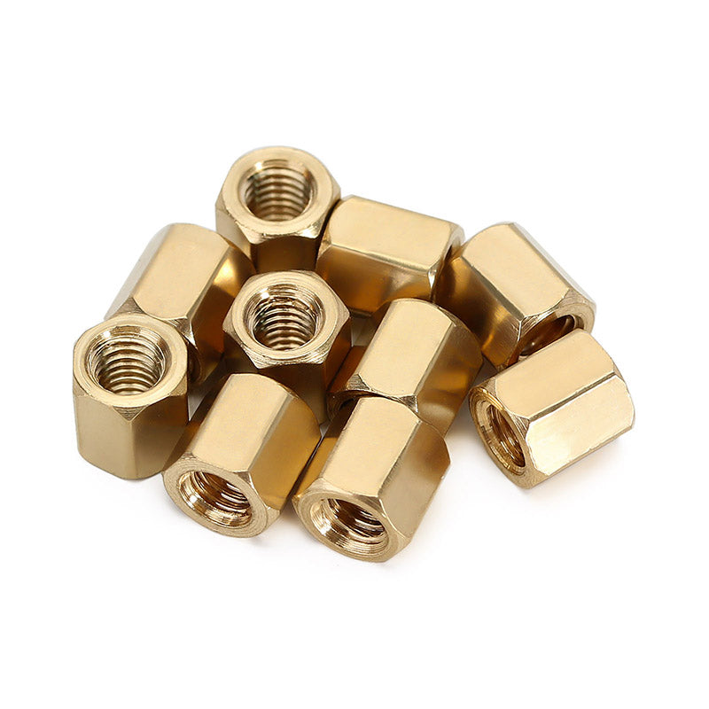 WH-20B INJORA 10PCS M3x5mm Brass/Stainless Steel Hex Long Nuts Coupling Sleeve Nuts For FMS FXC24 FCX18