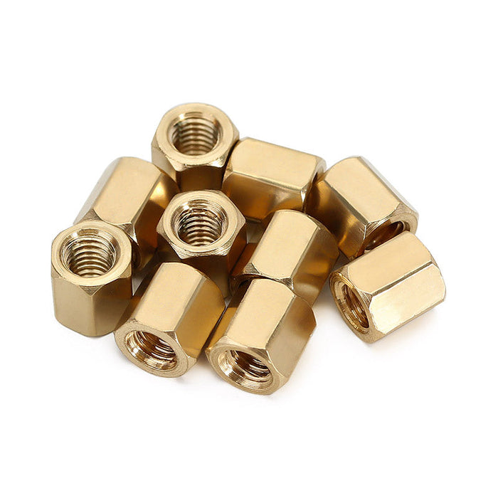 INJORA 10PCS M3x5mm Brass/Stainless Steel Hex Long Nuts Coupling Sleeve Nuts For FMS FXC24 FCX18