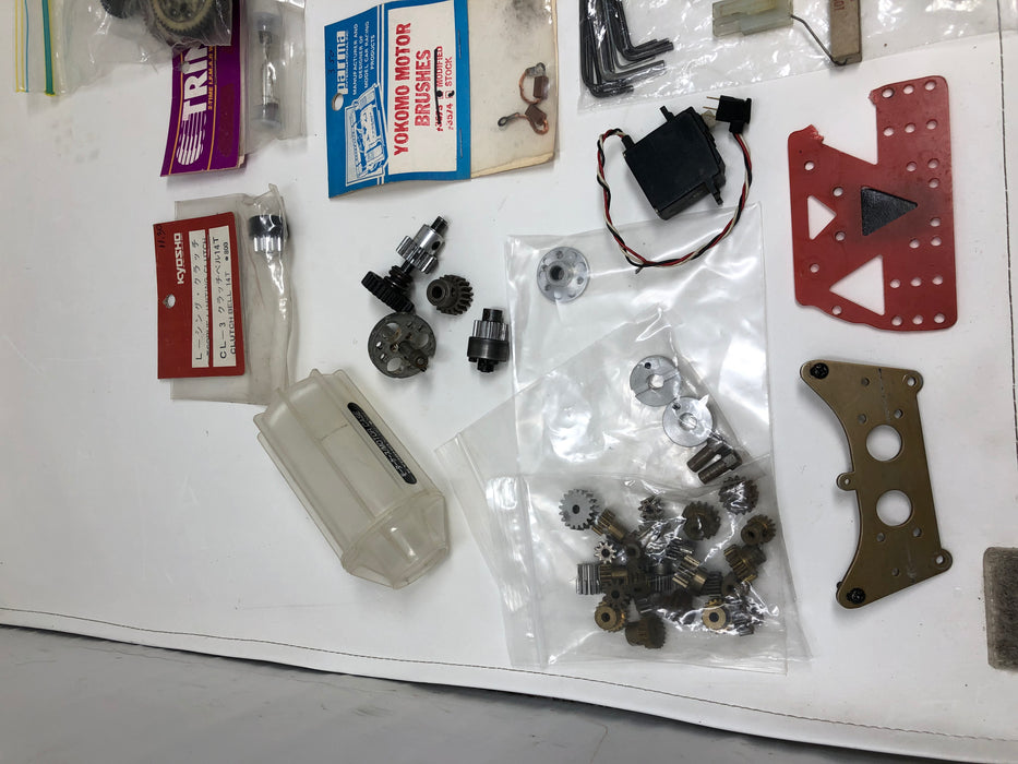 Vintage Rc Car parts lot, believed to be vintage Kyosho parts