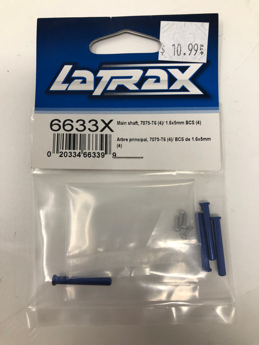 6633X  Traxxas Multi Rotor Main Shaft / 1.6x5mm Screws Blue-Anodized