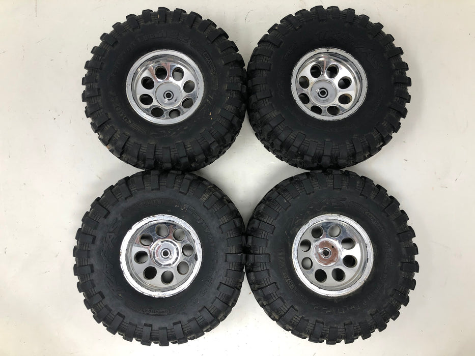 TRX4 Traxxas High Trail Wheels & Tires, 5.3X2.2, Chrome (x4 - Used)