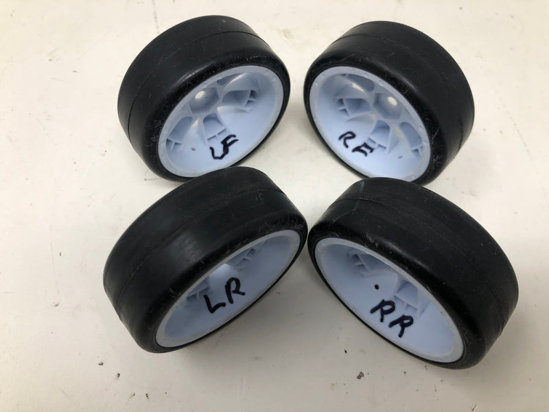 Gravity RC Touring Car Wheels & Tires, 12mm Hex, 1/10, White (x4-Used)