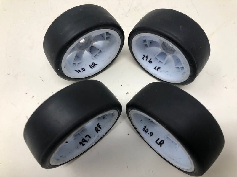 Gravity RC Touring Car Wheels & Tires, 12mm Hex, 1/10, White (x4-Used)