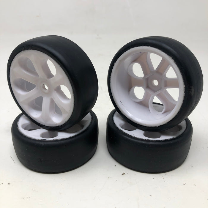 Jaco Blue Touring Car Wheels & Tires, 12mm Hex, 1/10, White (x4-Used)