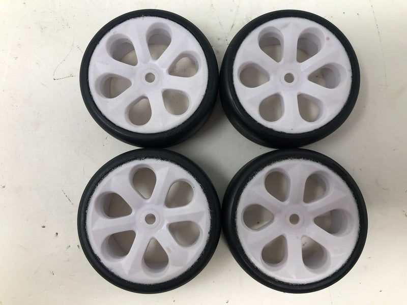 Jaco Blue Touring Car Wheels & Tires, 12mm Hex, 1/10, White (x4-Used)