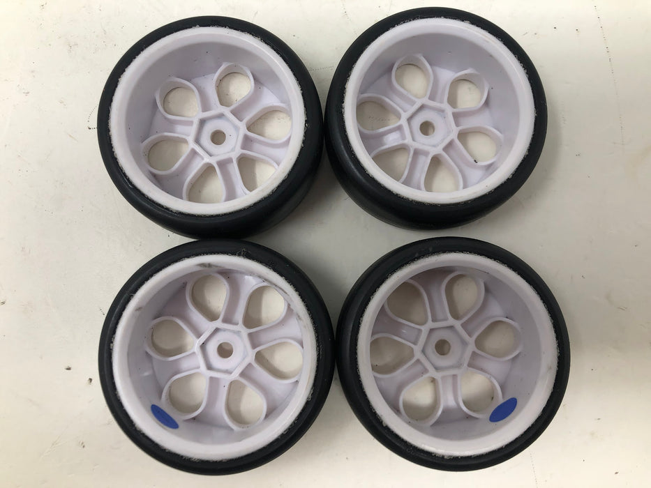 Jaco Blue Touring Car Wheels & Tires, 12mm Hex, 1/10, White (x4-Used)