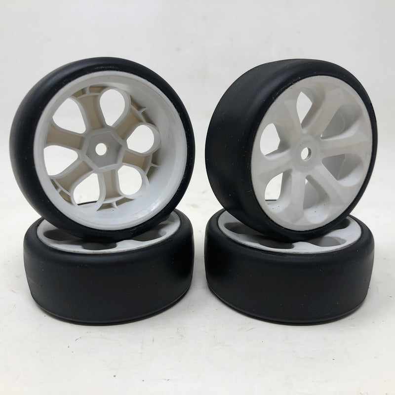 Jaco Blue Touring Car Wheels & Tires, 12mm Hex, 1/10, White (x4-Used)