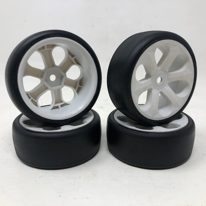 Jaco Blue Touring Car Wheels & Tires, 12mm Hex, 1/10, White (x4-Used)