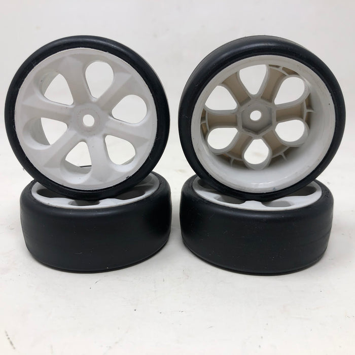 Jaco Blue Touring Car Wheels & Tires, 12mm Hex, 1/10, White (x4-Used)