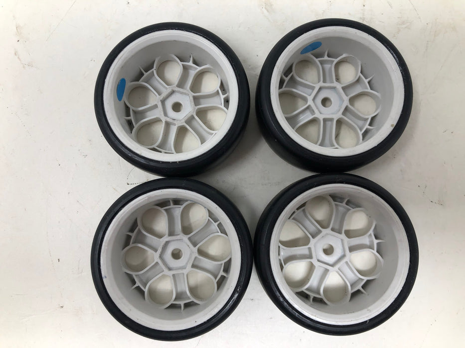 Jaco Blue Touring Car Wheels & Tires, 12mm Hex, 1/10, White (x4-Used)